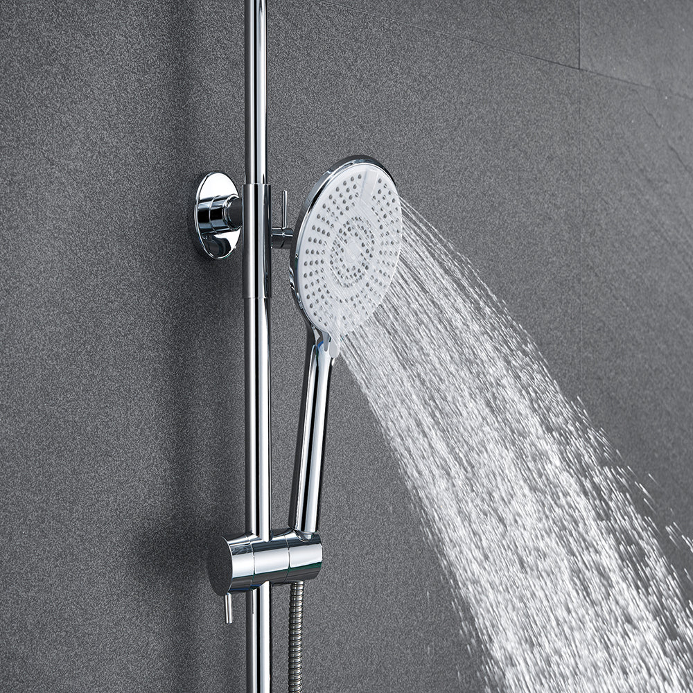 Océan sanitaire Colonne de Douche Thermostatique Ensemble de Système de Douche Rond d’Averse  Avec 3 Jets Douche à Main Réglable en Hauteur