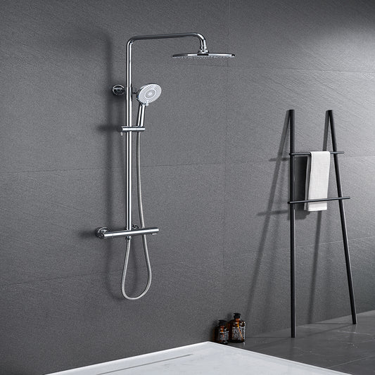 Océan sanitaire Colonne de Douche Thermostatique Ensemble de Système de Douche Rond d’Averse  Avec 3 Jets Douche à Main Réglable en Hauteur