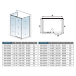 cabine de douche en forme U hauteur:195cm une porte de douche coulissante avec 2 paroi latérales