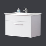 Meuble de salle de bain, sous vasque à suspendre, meuble de rangement MDF à tiroirs 60cm, avec vasque intégrée