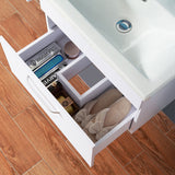Meuble de salle de bain, sous vasque à suspendre, meuble de rangement MDF à tiroirs 60cm, avec vasque intégrée