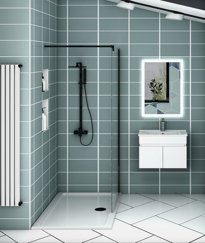 Meuble de salle de bain blanc mat sous lavabo suspendu avec deux portes et vasque en céramique