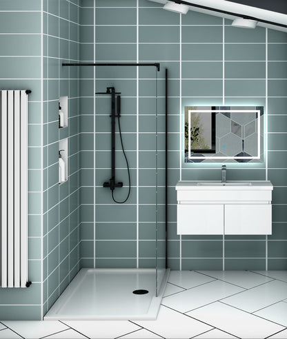 Meuble vasque suspendu avec deux portes, vasque en céramique , Meuble couleur blanc/ anthracite / couleur chêne