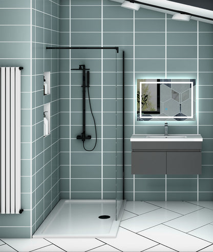 Meuble vasque suspendu avec deux portes, vasque en céramique , Meuble couleur blanc/ anthracite / couleur chêne