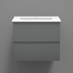 Meuble de salle de bain, sous vasque à suspendre, meuble de rangement MDF à tiroirs avec vasque intégrée, poignée incorporée 50cm 60cm