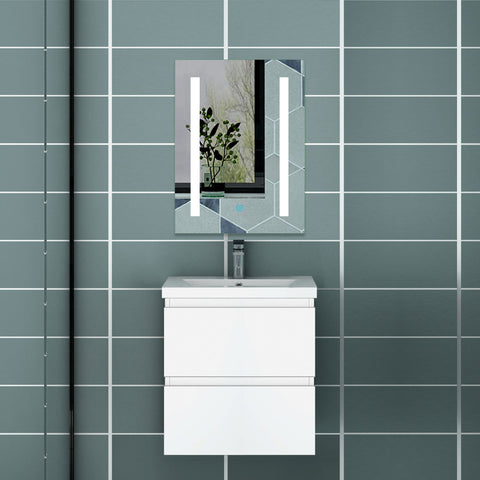 50cm Meuble  salle de bain avec deux tiroirs et vasque artificielle