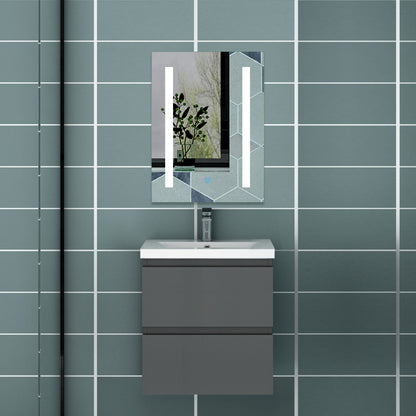 50cm Meuble  salle de bain avec deux tiroirs et vasque artificielle