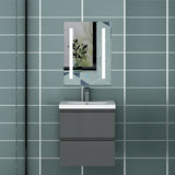 50cm Meuble  salle de bain avec deux tiroirs et vasque artificielle