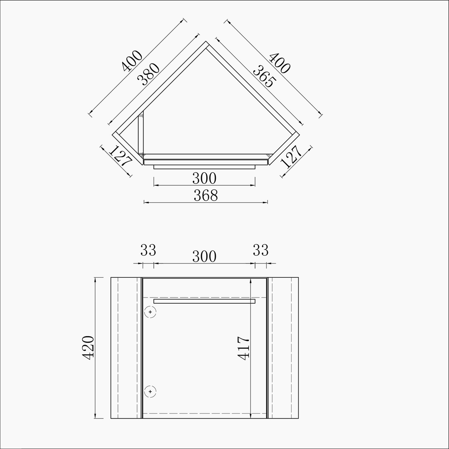 Meuble de salle de bain, meuble sous vasque d'angle à suspendre, meuble de rangement MDF 40cm, livrée avec vasque