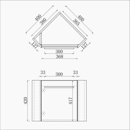 Meuble de salle de bain, meuble sous vasque d'angle à suspendre, meuble de rangement MDF 40cm, livrée avec vasque