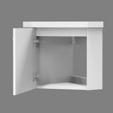 Meuble de salle de bain, meuble sous vasque d'angle à suspendre, meuble de rangement MDF 40cm, livrée avec vasque