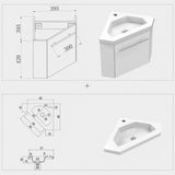 Meuble de salle de bain, meuble sous vasque d'angle à suspendre, meuble de rangement MDF 40cm, livrée avec vasque