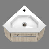 Meuble de salle de bain, meuble sous vasque d'angle à suspendre, meuble de rangement MDF 40cm, livrée avec vasque