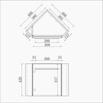 Meuble de salle de bain, meuble sous vasque d'angle à suspendre, meuble de rangement MDF 40cm, livrée avec vasque