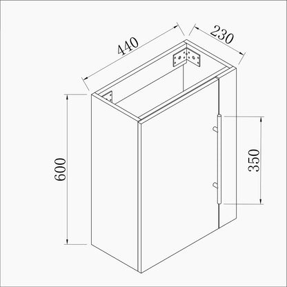 Meuble de salle de bain, meuble sous vasque à suspendre, meuble de rangement MDF 45cm, livrée avec vasque Blanc / Bois clair
