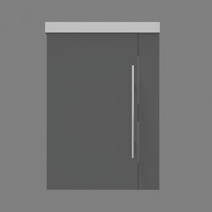 Meuble de salle de bain, meuble sous vasque à suspendre, meuble de rangement MDF 45cm, livrée avec vasque Blanc / Bois clair