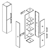 Meuble de salle de bain, colonne de salle de bain, meuble de rangement, placard en MDF Blanc