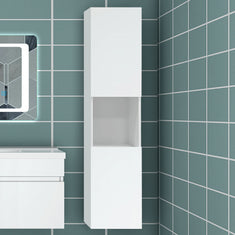 83/110/135,1cm Colonne salle de bain blanche, Armoire haute étagère de rangement, Meuble de salle de bain