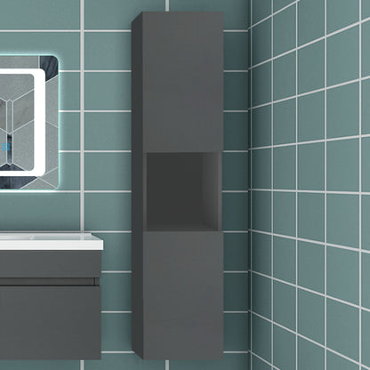 83/110/135,1cm Colonne salle de bain anthracite, Armoire haute étagère de rangement, Meuble de salle de bain