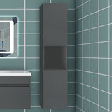 83/110/135,1cm Colonne salle de bain anthracite, Armoire haute étagère de rangement, Meuble de salle de bain
