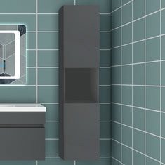 83/110/135,1cm Colonne salle de bain anthracite, Armoire haute étagère de rangement, Meuble de salle de bain