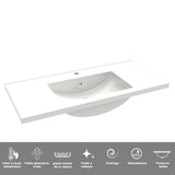 Meuble avec un plan vasque en céramique, Meuble suspendu, couleur blanc/anthracite/bois clair