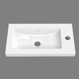 Meuble de salle de bain, meuble sous vasque à suspendre, meuble de rangement MDF 45cm, livrée avec vasque Blanc / Bois clair