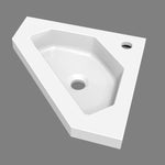 Meuble de salle de bain, meuble sous vasque d'angle à suspendre, meuble de rangement MDF 40cm, livrée avec vasque