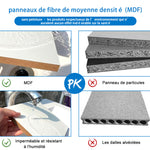 Meuble avec un plan vasque en céramique, Meuble suspendu, couleur blanc/anthracite/bois clair