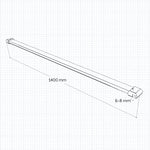 Paroi de douche en 8mm verre avec vitrification nano(anticalcaire) livré avec une barre standard 140cm