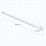 Paroi de douche en 8mm verre avec vitrification nano(anticalcaire) livré avec une barre standard 140cm