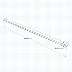 Paroi de douche en 8mm verre avec vitrification nano(anticalcaire) livré avec une barre standard 140cm