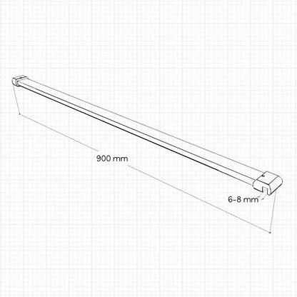 Paroi de douche en 8mm verre avec vitrification nano(anticalcaire) livré avec une barre standard 90cm