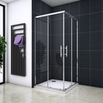 Cabine de douche 195cm en 6mm verre anticalcaire porte de douche coulissante l'accès d'angle