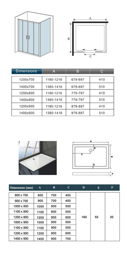 Cabine de douche ,livré avec un receveur modèle de Double vatis