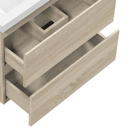 50cm Meuble  salle de bain avec deux tiroirs et vasque artificielle
