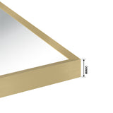 Miroir à cadre mat rond/rectangulaire en aluminium noir/or, 50/60/70/80cm