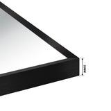 Miroir à cadre mat rond/rectangulaire en aluminium noir/or, 50/60/70/80cm