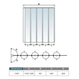 Pare-baignoire 120x140cm 5 volets pivotants pliants Océan écran de baignoire verre