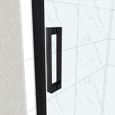 Océan cabine de douche 185cm profilé noir mat verre anticalcaire porte de douche pivotante installation en angle