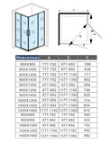 Océan cabine de douche 185cm profilé noir mat verre anticalcaire porte de douche pivotante installation en angle