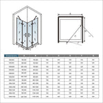 Océan cabine de douche pliante, 2 x porte de douche pliante,différentes dimensions