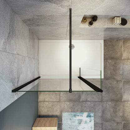 Océan Paroi de douche noire avec volet pivotant 30 / 40 cm modèle d' Itaroi avec une fixation 90cm