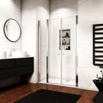 Océan porte de douche battante 105-150x187/197cm en verre anti-calcaire porte battante et un verre fixé
