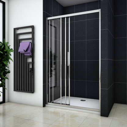 porte de douche 120/140 x195cm porte de douche coulissante en verre anticalcaire Océan