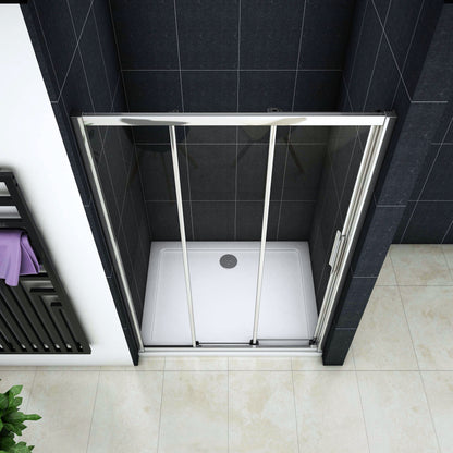 porte de douche 120/140 x195cm porte de douche coulissante en verre anticalcaire Océan