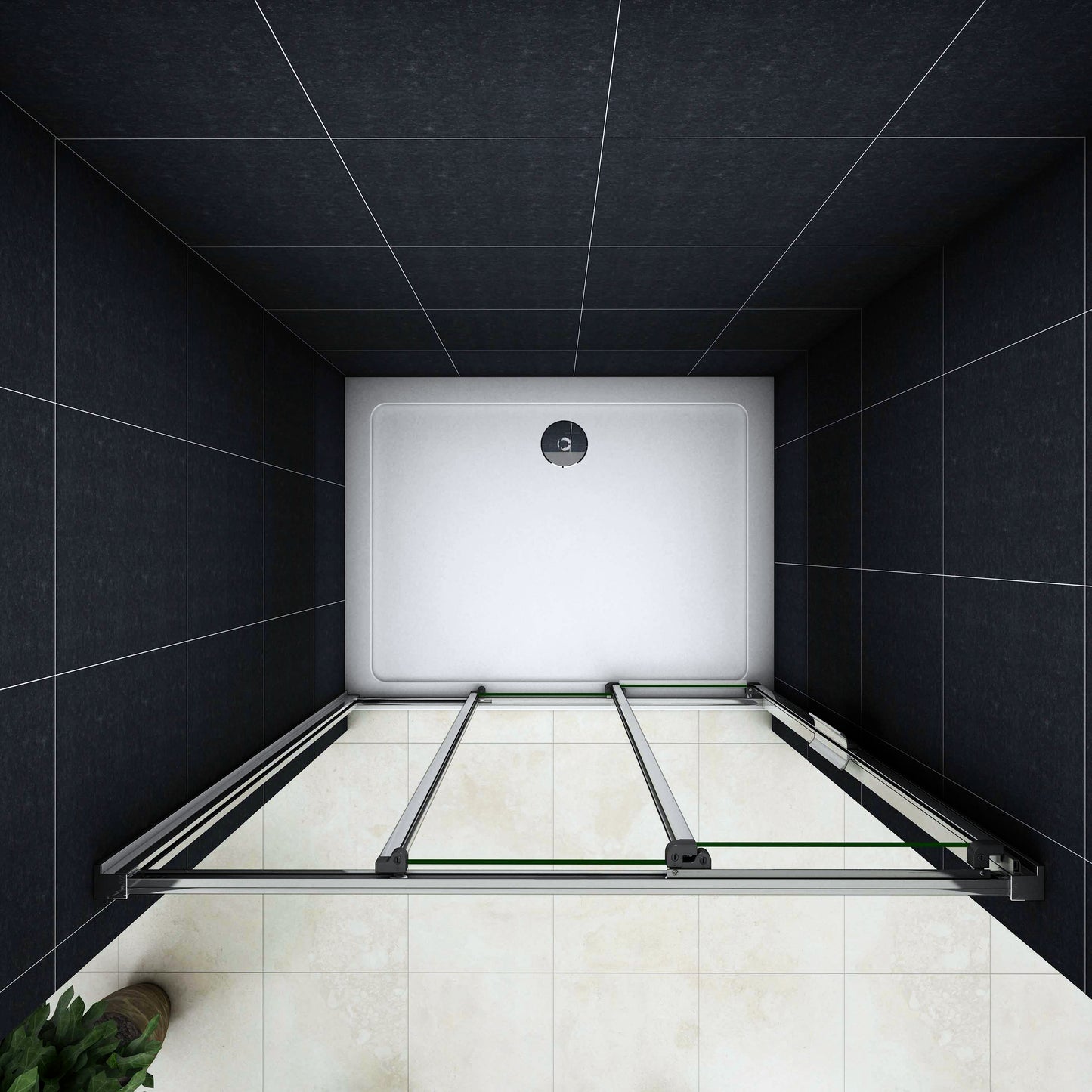 porte de douche 120/140 x195cm porte de douche coulissante en verre anticalcaire Océan