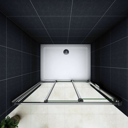 porte de douche 120/140 x195cm porte de douche coulissante en verre anticalcaire Océan