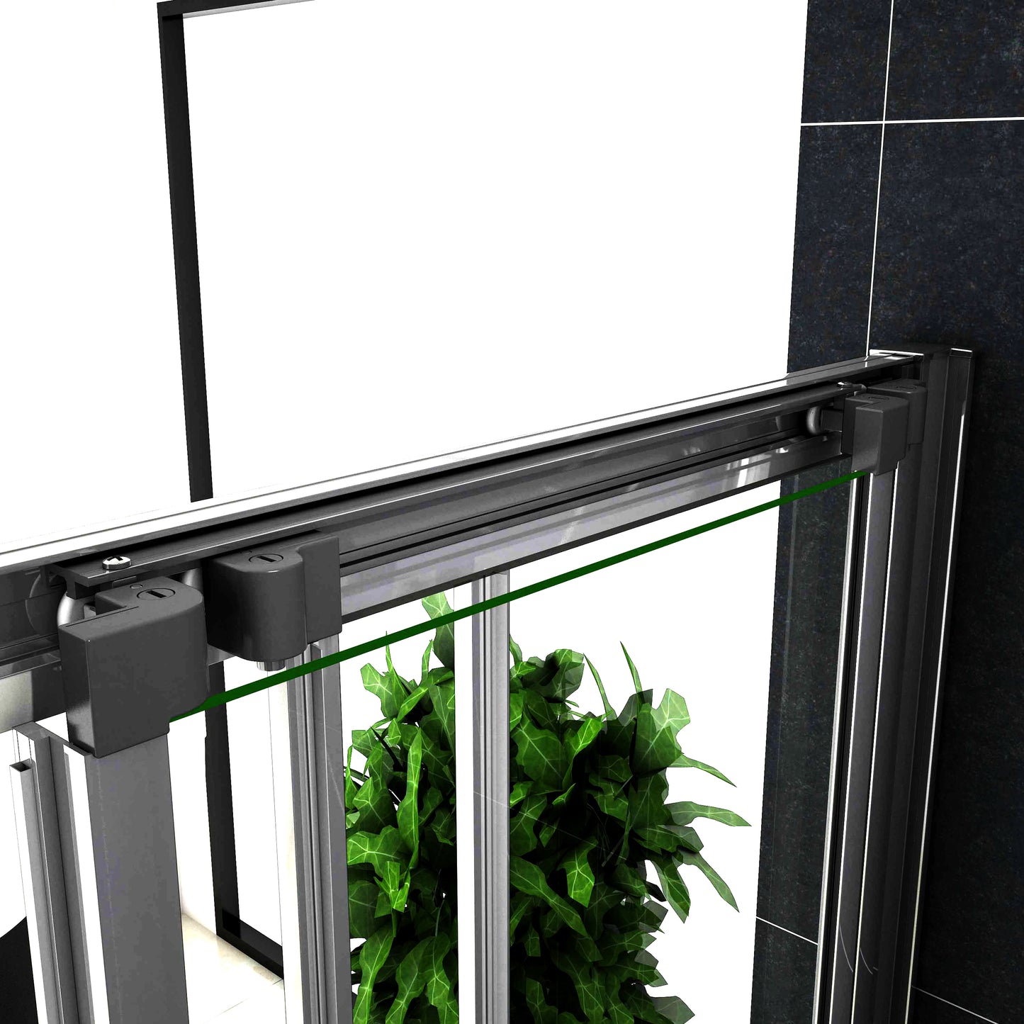 porte de douche 120/140 x195cm porte de douche coulissante en verre anticalcaire Océan