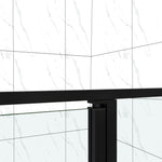 porte de douche 185cm profilé noir mat verre anticalcaire porte de douche pivotante Océan